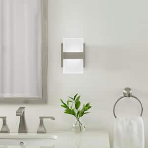 Alberson 5 in. Brushed Nickel 2-Light LED Sconce