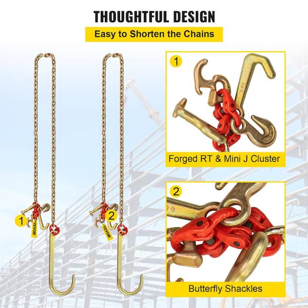 V-Chain with long J-hooks and mini J-hooks - Grade 70. V, chain