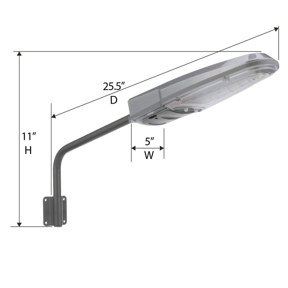 Gray Solar LED Yard Light with Mounting Arm