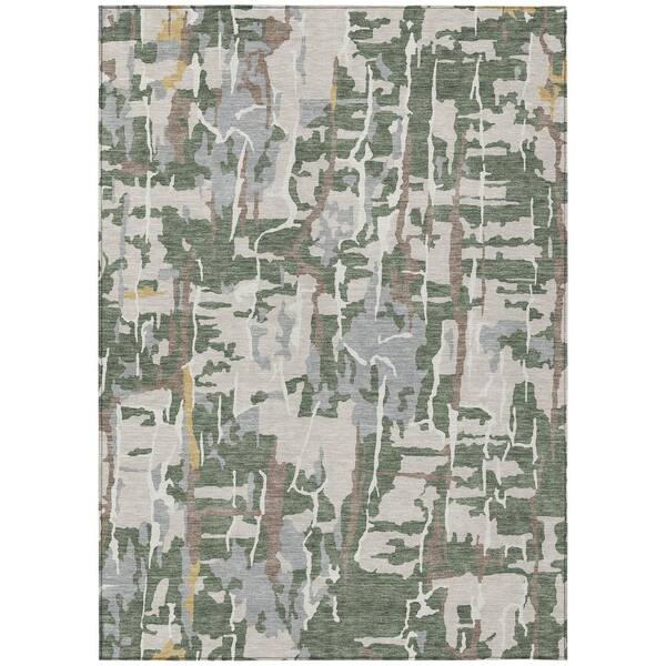 Chantille Machine Washable Indoor/Outdoor Abstract ACN2972 Basil 3 ft. x 5 ft. Area Rug