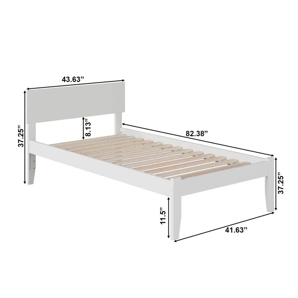 Orlando White Twin XL Panel Platform Bed with Storage