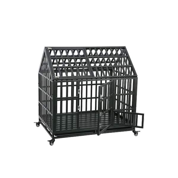 Tatayosi Heavy-Duty Carbon Dog Cage pet Crate with J-H-W20658500 - The Home Depot
