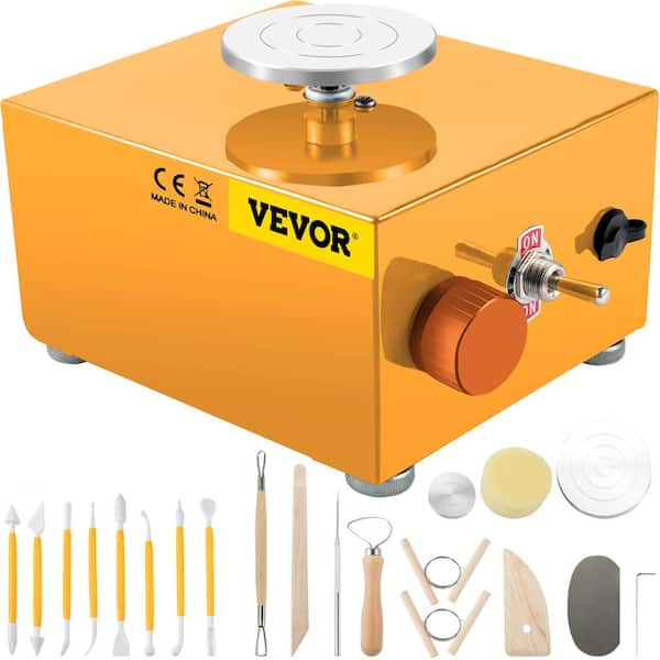 VEVOR 30 W Mini Electric Adjustable Speed Pottery Wheel with 3 Turntables  Trays and 16 pcs Tools for Art Craft Work, Yellow XTXTYLP22110VGR6WV1 - The  Home Depot