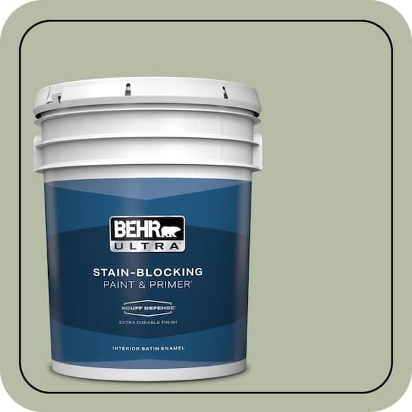 BEHR ULTRA 5 gal. #ICC-105 Dried Chervil Extra Durable Satin Enamel Interior Paint & Primer
