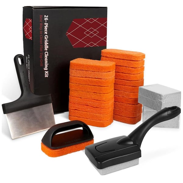 26-Piece Outdoor Flat Top Griddle Cleaning Accessories Kit for Blackstone with Scraper, Cleaning Brick and Scouring Pads