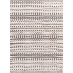 Lyna Taupe 8 ft. x 10 ft. Indoor Machine-Washable Area Rug