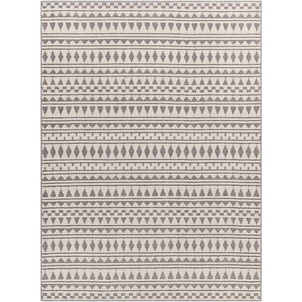 Livabliss Lyna Taupe Doormat 3 ft. x 5 ft. Indoor Machine-Washable Area Rug