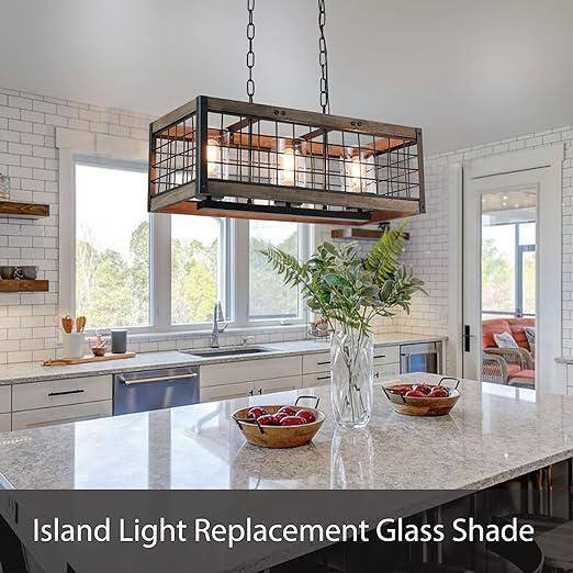 Clear Glass Bell Pendant Shade Set, 4.75" Diameter