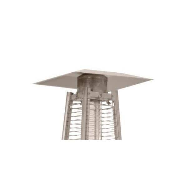 Hammered Bronze Tall Glass Tube Propane Patio Heater with Safety Shut Off