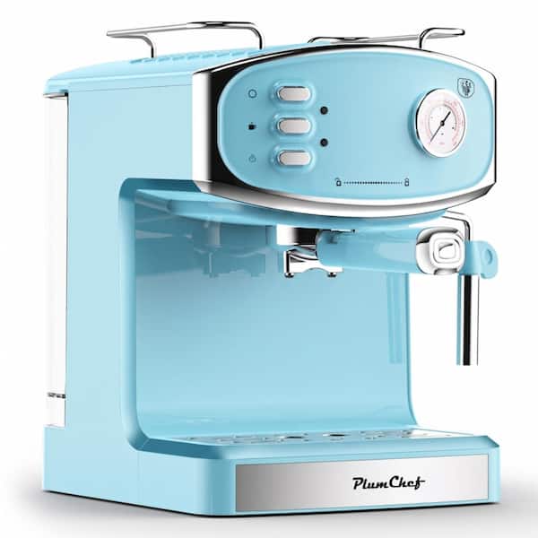 20+ Cup Blue Drip Coffee Maker 20 Bar Espresso Machine for Home with Milk Frother Steam Wand, 54 oz Large Water Tank