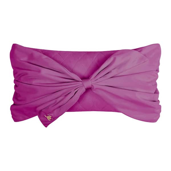 Velvet Bow Electric Violet Purple Solid Soft Polyester 10 in. x 18 in. Throw Pillow
