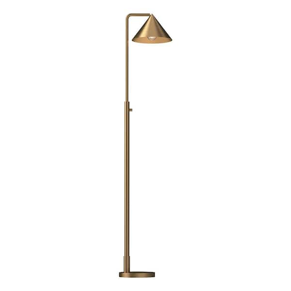 Alora Mood Remy 58 in. 1-Light 60-Watt Brushed Gold Modern Floor Lamp