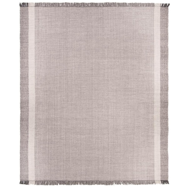 SAFAVIEH Montauk Ivory/Gray 8 ft. x 10 ft. Striped Border Gradient Area Rug