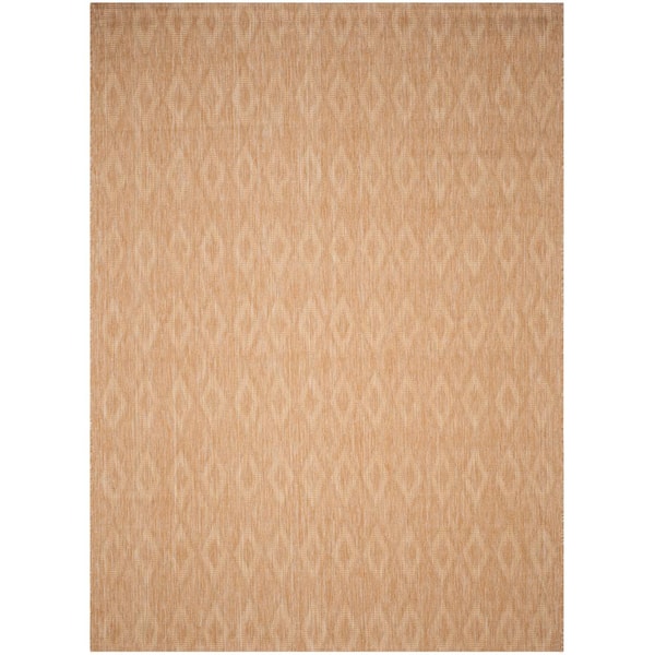 SAFAVIEH Courtyard Natural 9 ft. x 12 ft. Solid Indoor/Outdoor Patio  Area Rug