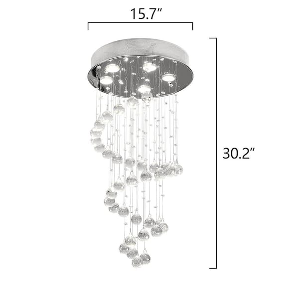 Maxax Albany 5-Light Clear Unique Tiered Chandelier with Maxax Albany 5-Light Clear Unique Tiered Chandelier with