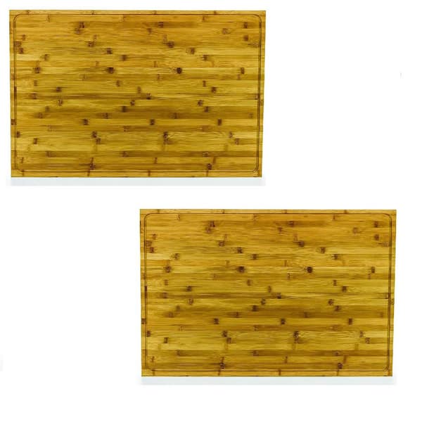 Unbranded 4 Burner Grooved Bamboo Stove Top Work Surface w/Adjustable Legs (2 Pack)