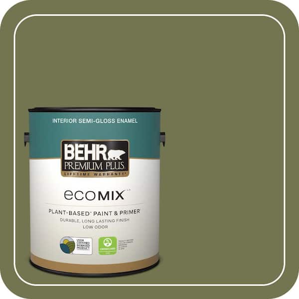 1 gal. #S360-6 Secret Meadow Semi-Gloss Enamel EcoMix Plant-Based Interior Paint & Primer