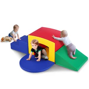 Toddler Climbing Toys Indoor 5 Piece Climb Crawl and Tunnel Soft Play Equipment Foam Climbing Toys with Stairs and Ramp