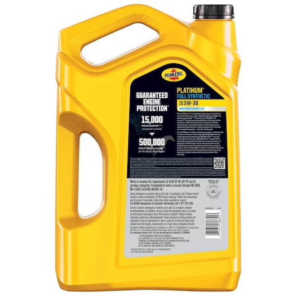 Pennzoil Platinum SAE 5W-30 Full Synthetic Motor Oil 5 Qt