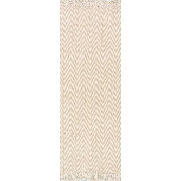 nuLOOM Don Casual Striped Jute Natural 3 ft. x 8 ft. Runner Rug