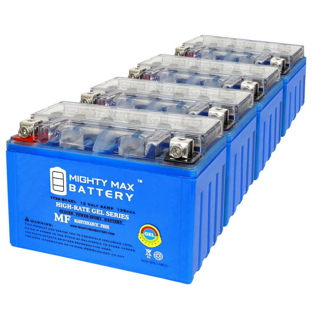 Mighty Max Battery Ytx9 Bsgel 12v 8ah Gel 135cca Motorcycle Battery Pack Of 4 Max3995896 6502