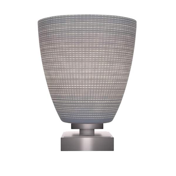 Unbranded Quincy 10 in. Graphite Accent Lamp with Glass Shade