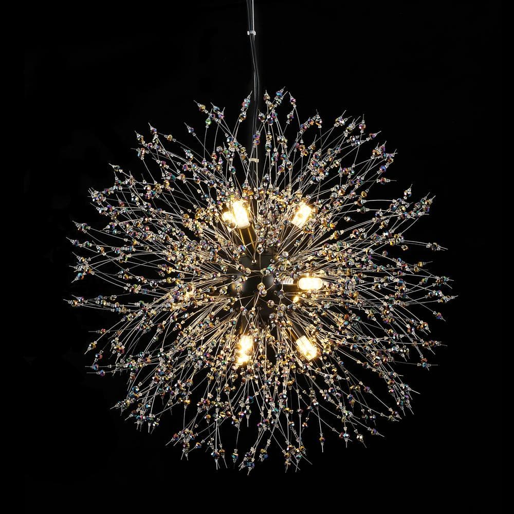 Rennnsan Oliver 9 Light Black with Colorful Crystal