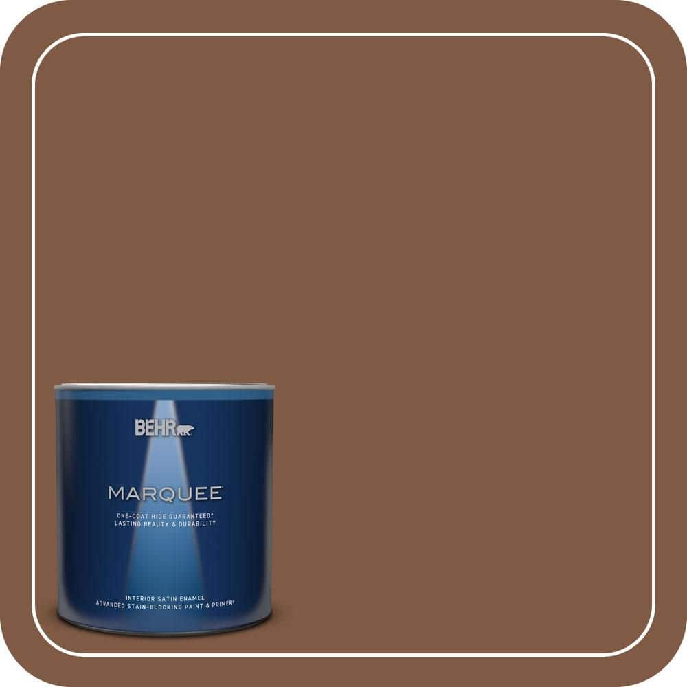 1 qt. #T12-2 Stagecoach Satin Enamel Interior Paint & Primer product image for price tracking