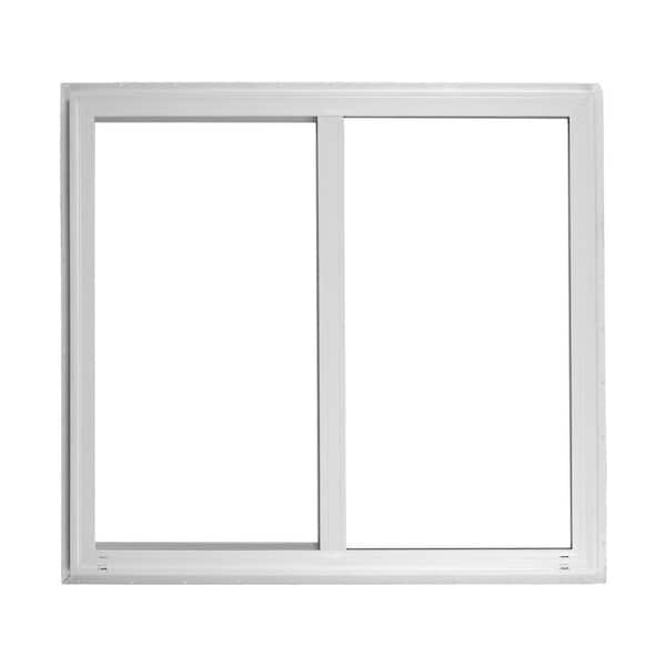 Ply Gem 59.5 in. x 47.5 in. 500 Series White Vinyl Left-Hand Sliding Window with HPSC Glass, Screen Included