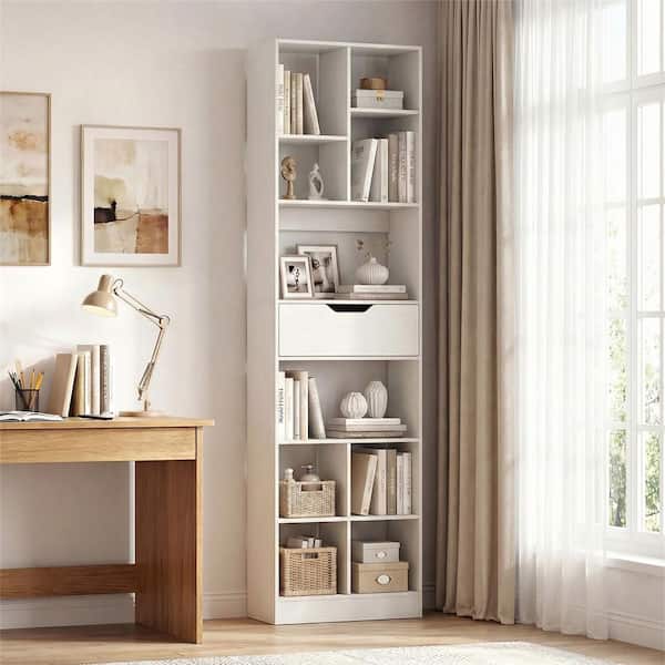 HONEY JOY 2-Piece 71 in. Tall Wood Freestanding Bookcase with