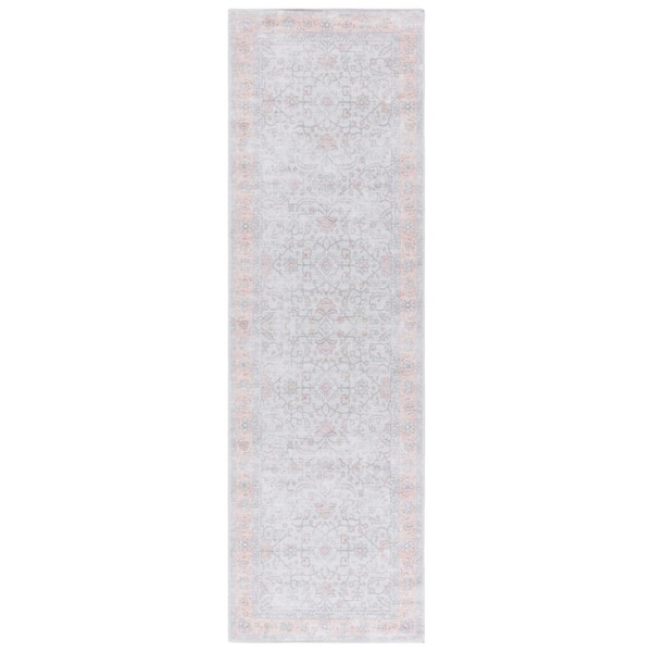 Arizona 3 ft. x 8 ft. Sage/Rust Machine Washable Distressed Faded Ornate Runner Rug