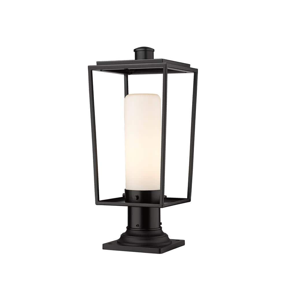 Sheridan 19 .5 in 1 Light Black Aluminum Hardwired Outdoor Weather Resistan