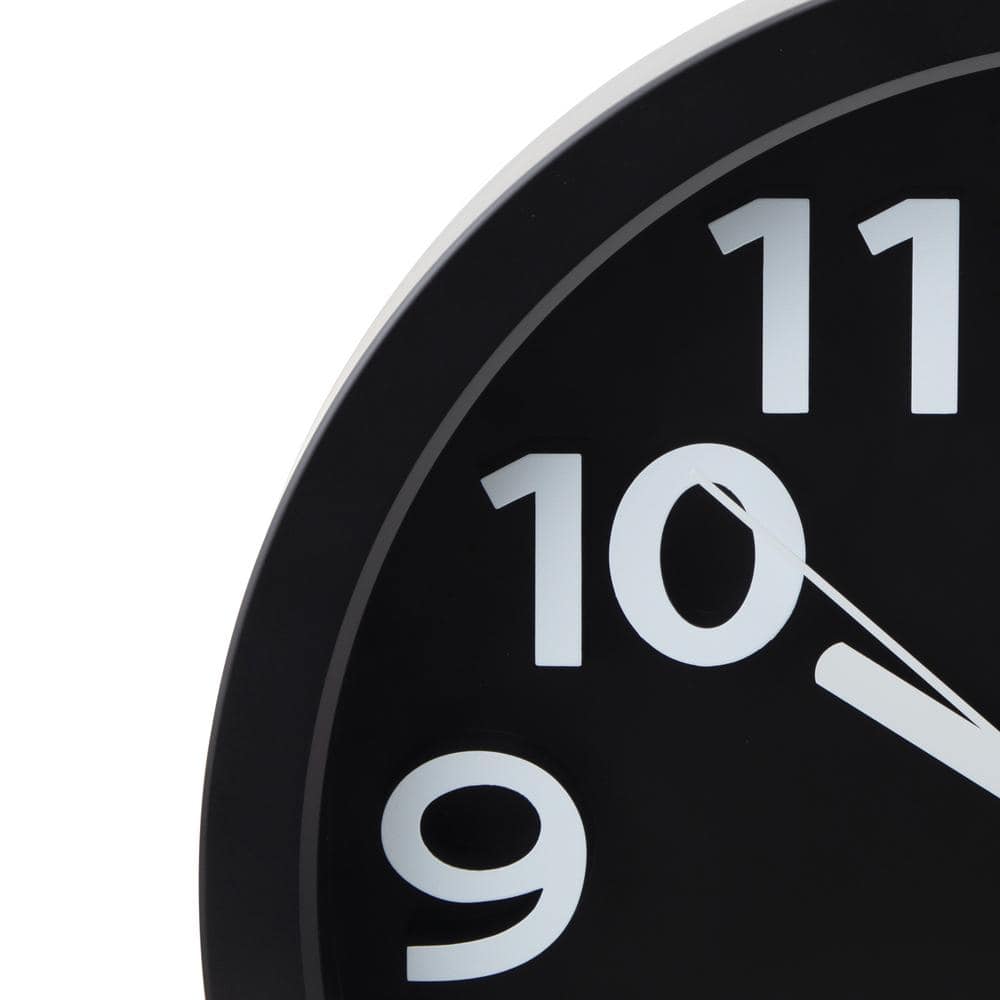 Tempus 13" Black Silent Sweep Wall Clock with Raised Numerals