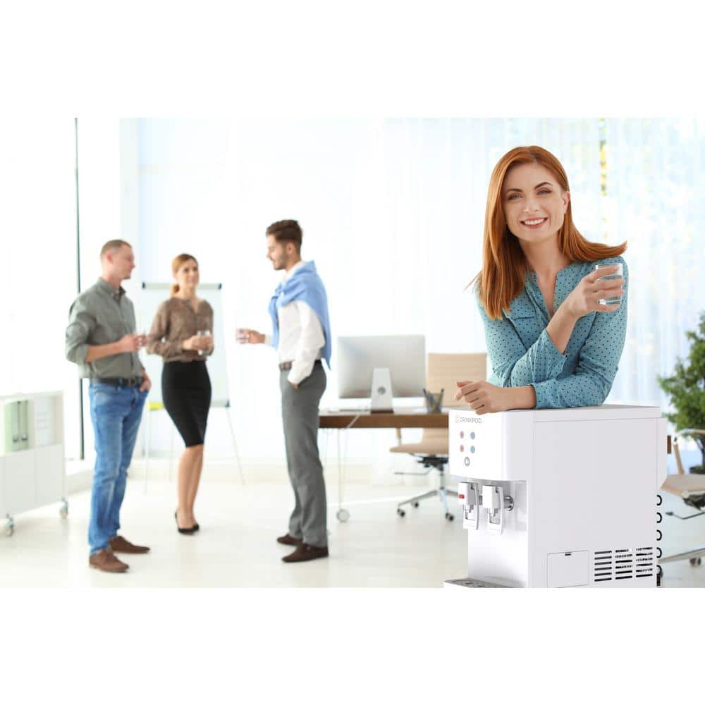 White Countertop Bottleless Hot & Cold Water Dispenser with 4 Stage Filtration