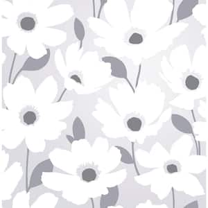 Mia Silver Floral Wallpaper Sample