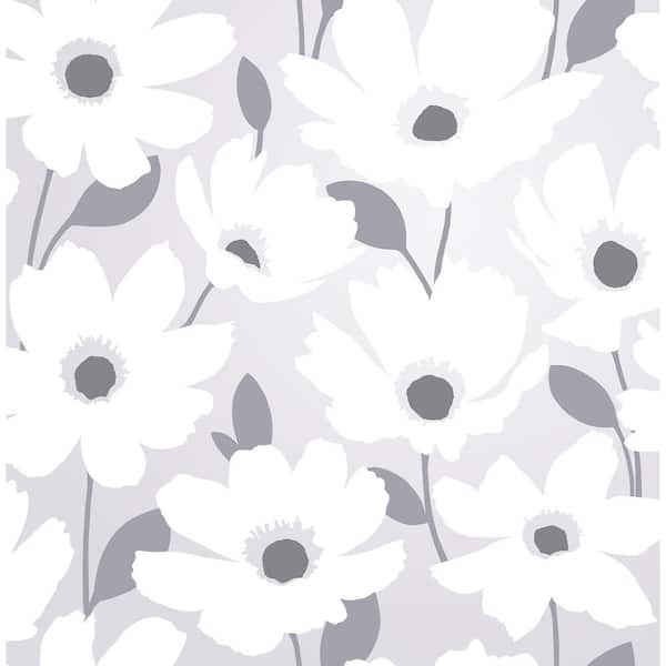 Fine Decor Mia Silver Floral Wallpaper Sample
