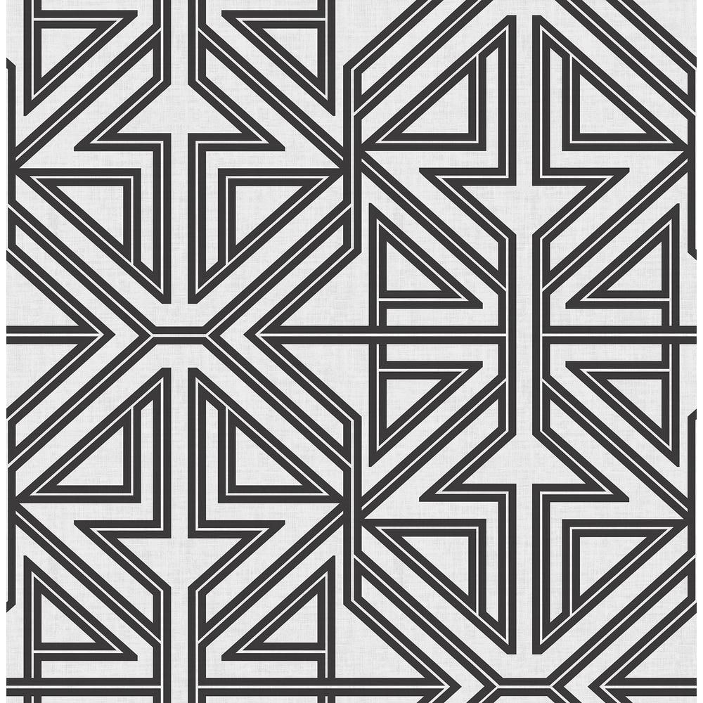 Kachel Black and White Geometric Vinyl Wallpaper