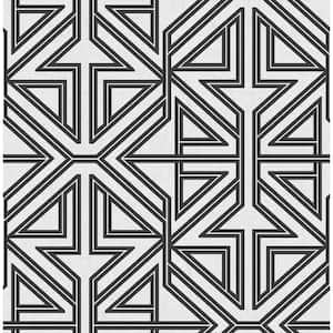 Kachel Black Geometric Strippable Non Woven Wallpaper