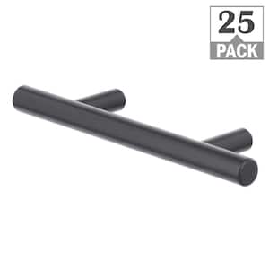 Carbon Steel 3 in. (76 mm) Matte Black Classic Cabinet Pull (25-Pack)