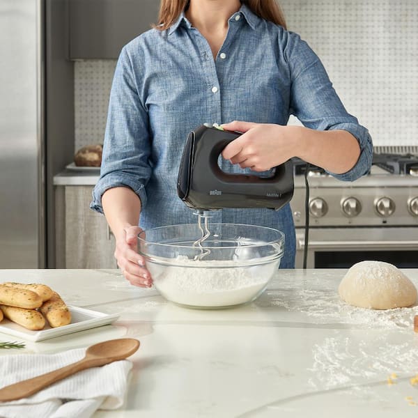 Easy Mix electric Hand Mixer 5 Speed Kitchen Baking Flour Mixing Bakeware Black 
