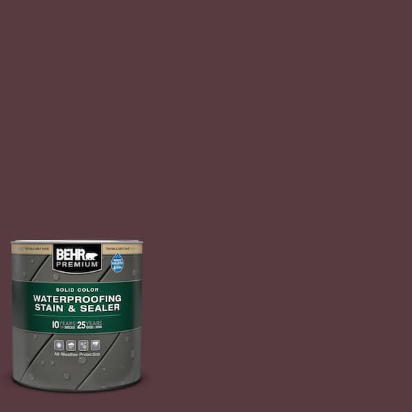 1 qt. #SC-106 Bordeaux Solid Color Waterproofing Exterior Wood Stain and Sealer