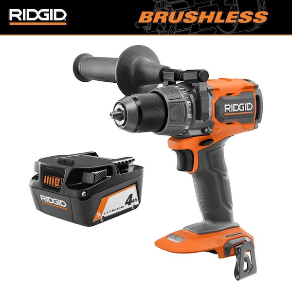 18V Brushless Cordless 1/2 in. High Torque Hammer Drill/Driver and 18V 4.0 Ah Battery Combo