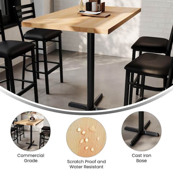 Carnegy Avenue Bennett 42 in. H Natural Top/Black Base Rectangle