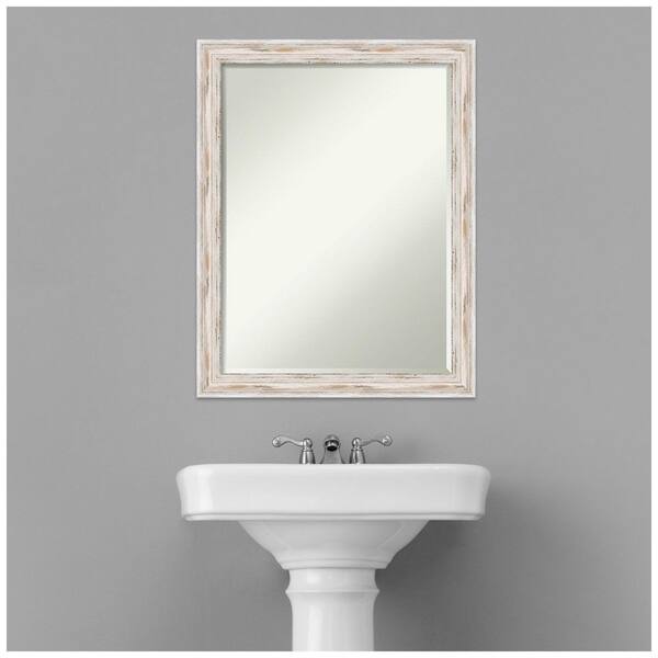 Amanti Art Blanco White 43.5 in. x 33.5 in. Beveled Rectangle Wood Framed  Bathroom Wall Mirror in White DSW3940072 - The Home Depot