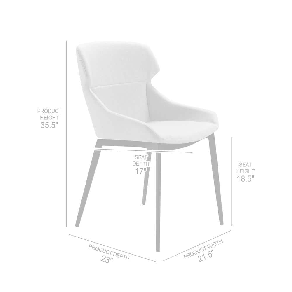 High-Back Matte Black Metal Side Chair with Gray Upholstery