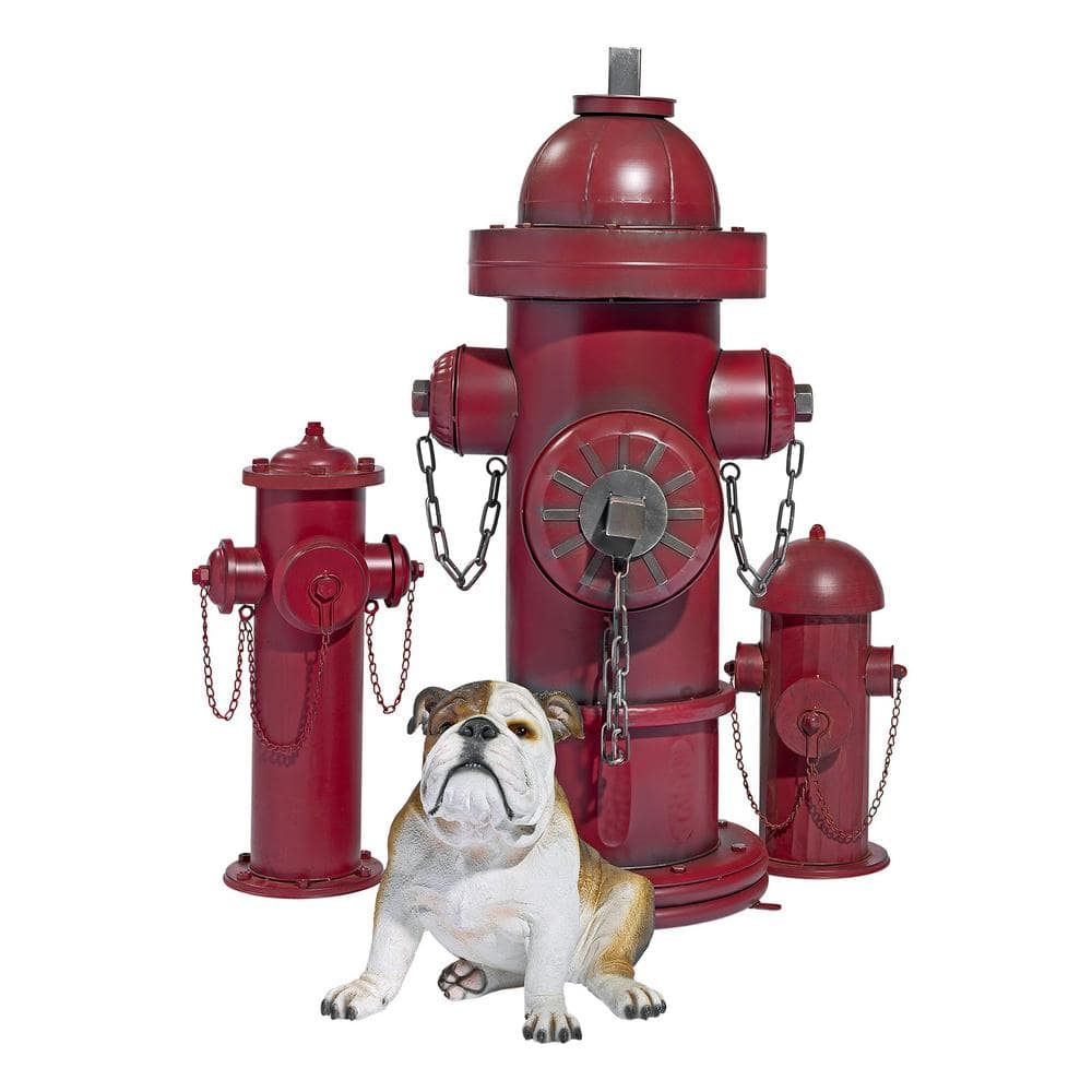 Medium Vintage Red Metal Fire Hydrant Statue
