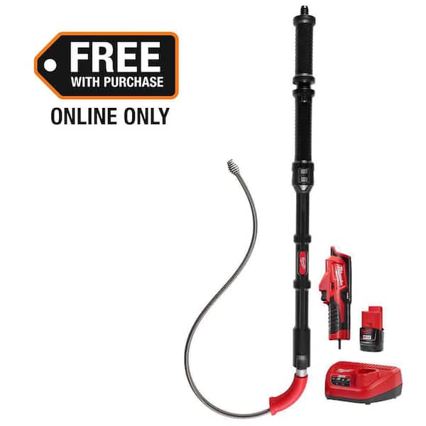 Milwaukee M12 Trap Snake 12V Lithium-Ion Cordless 4 ft. Urinal