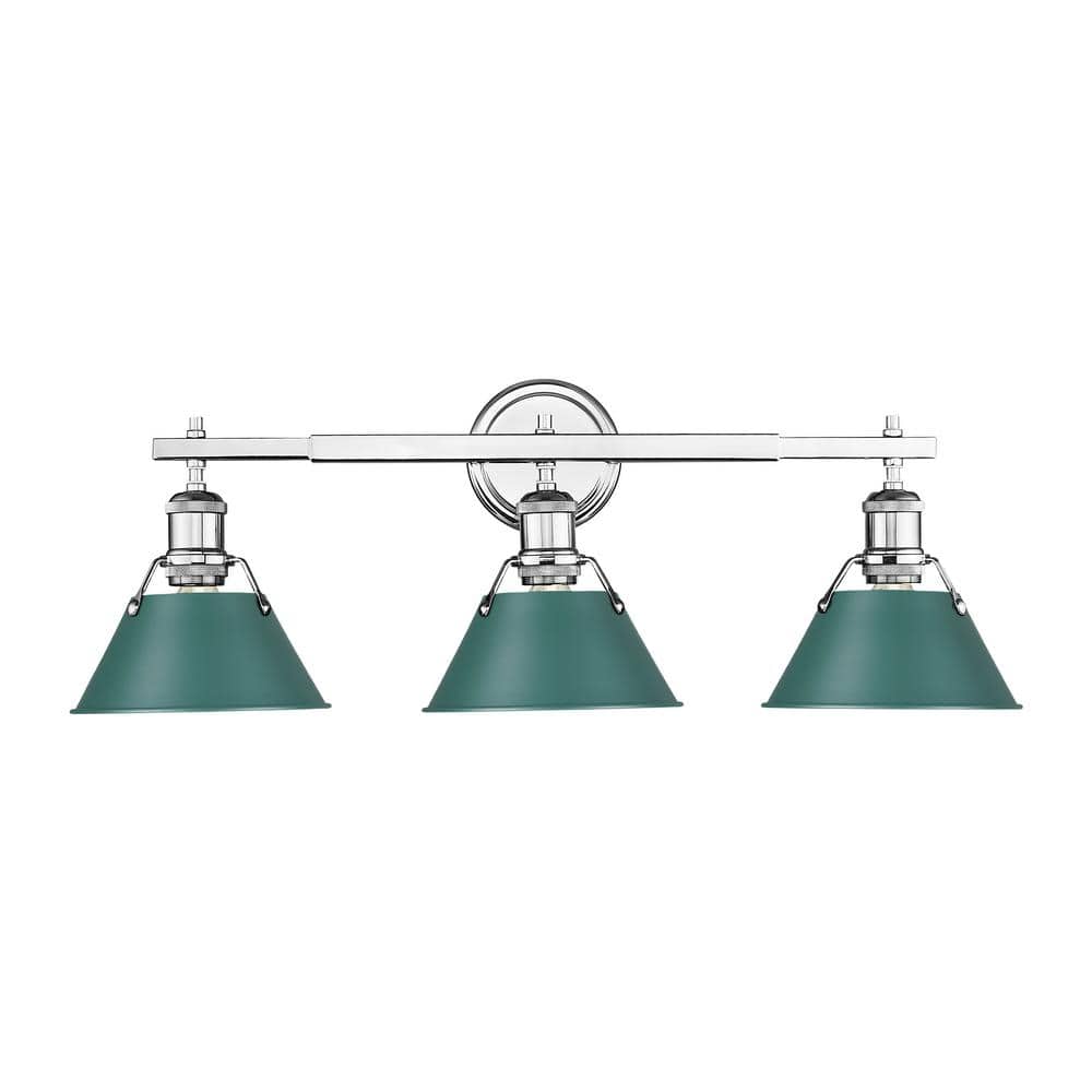 Orwell 8.5 in. 3-Light Silver Vanity Light with Pine Green price history on PriceWatchPro