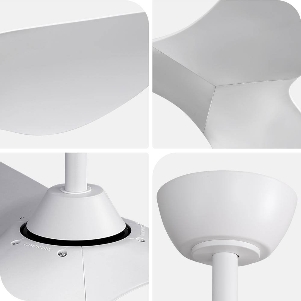 38'' White ABS 3-Blade Ceiling Fan with Remote