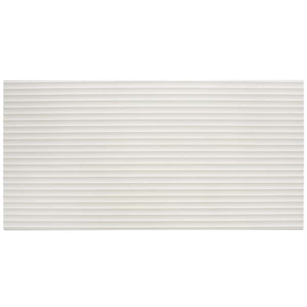 Imprint 24 in. x 48 in. Matte Soft White Porcelain Fluted grooved Large Format Tile (15.55 sq ft/case)-2 Pack